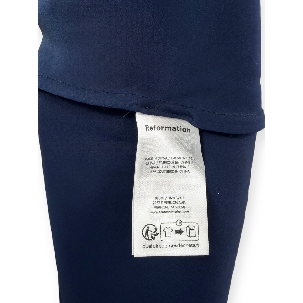 NWT Reformation x Kacey Musgraves Stella Silk Dress in Navy $348 - Size 2 - Picture 15 of 16